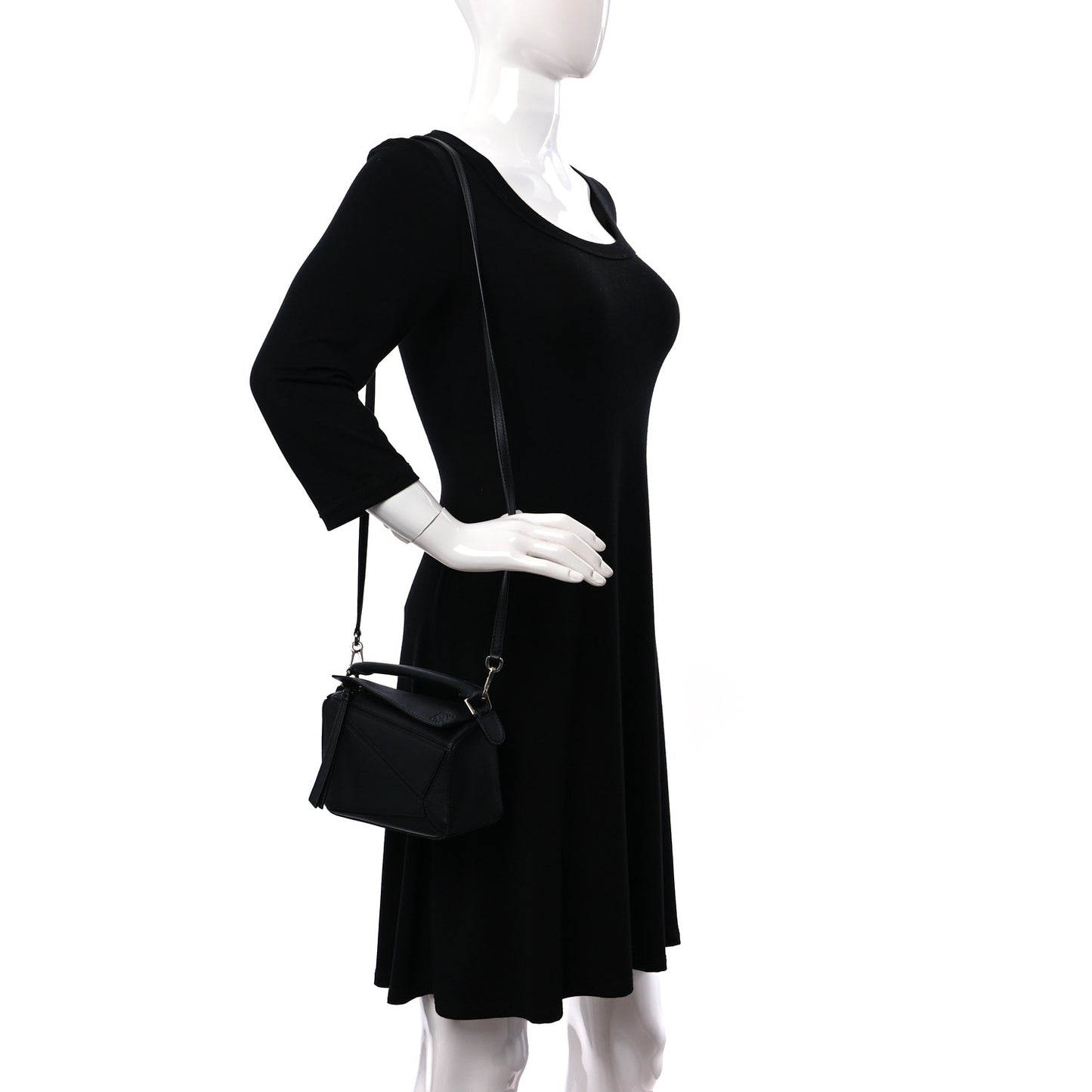 Calfskin Mini Puzzle Bag Black