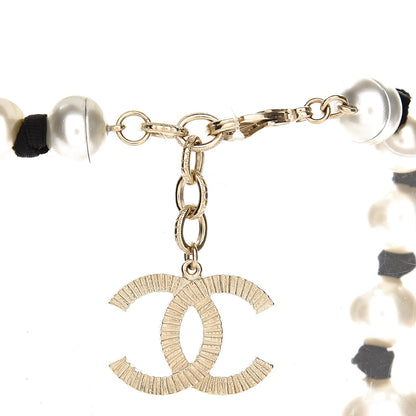 Chanel Graduated Pearl CC Long Necklace Gold 5 of 6