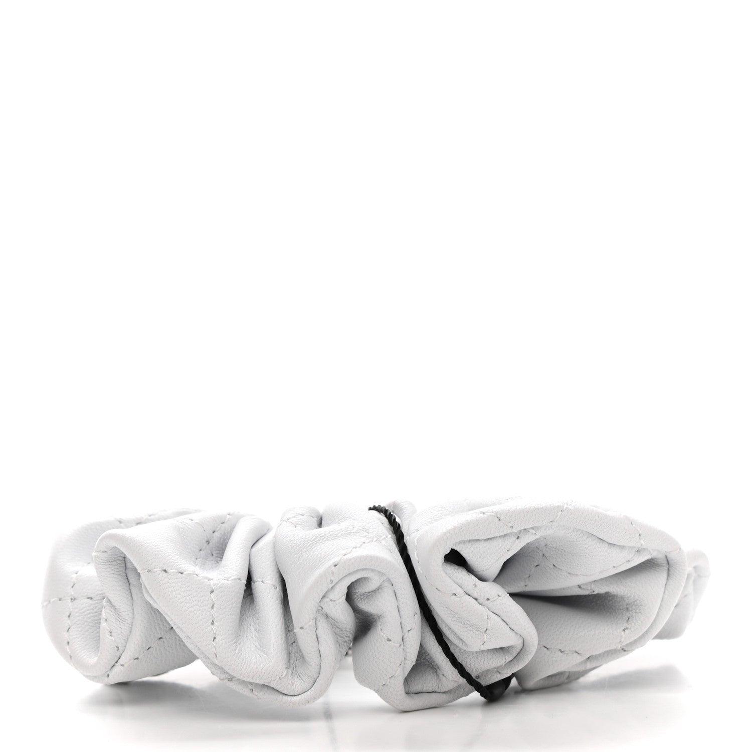 Chanel Lambskin Quilted CC Hair Scrunchie White 3 of 5