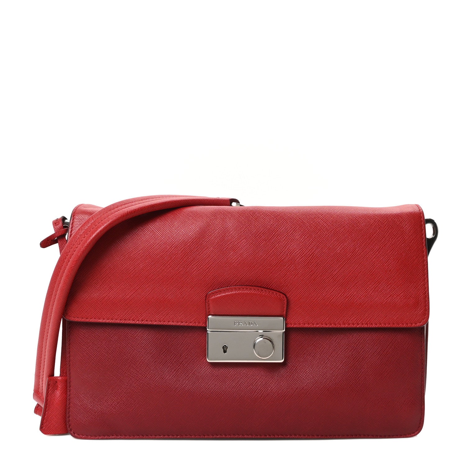 Prada Saffiano Soft Sound Shoulder Bag Rosso 1 of 10