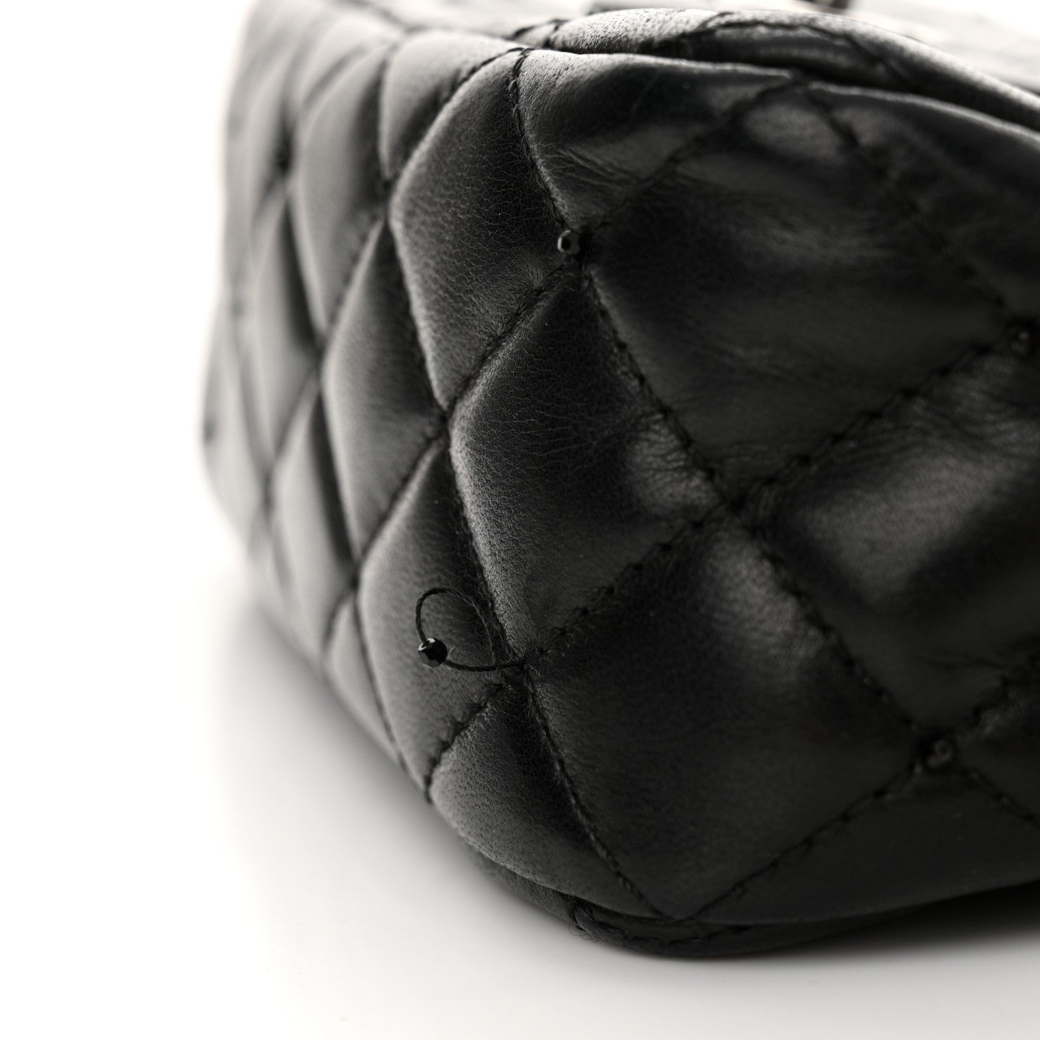 Chanel Lambskin Quilted Beaded Extra Mini Rectangular Flap Black 12 of 12