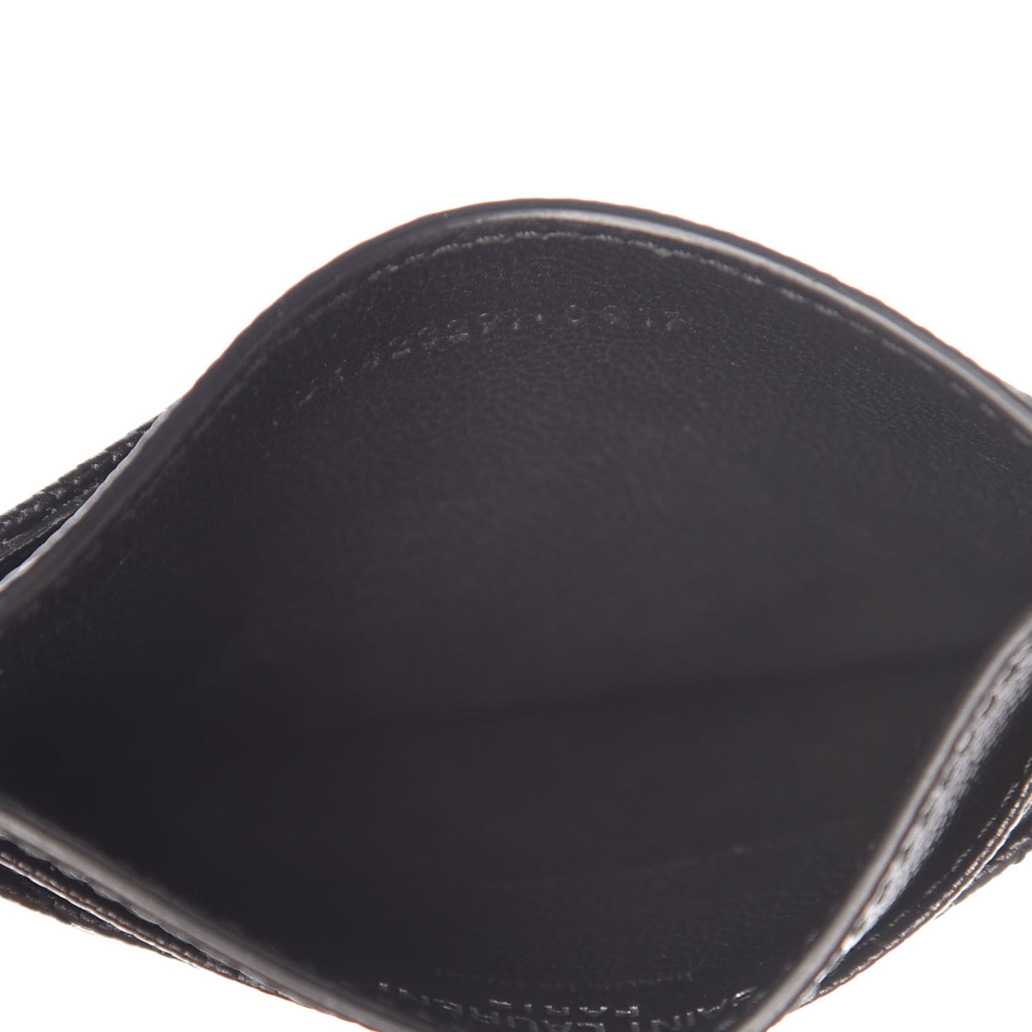 Grain De Poudre Matelasse Chevron Monogram Credit Card Case Black