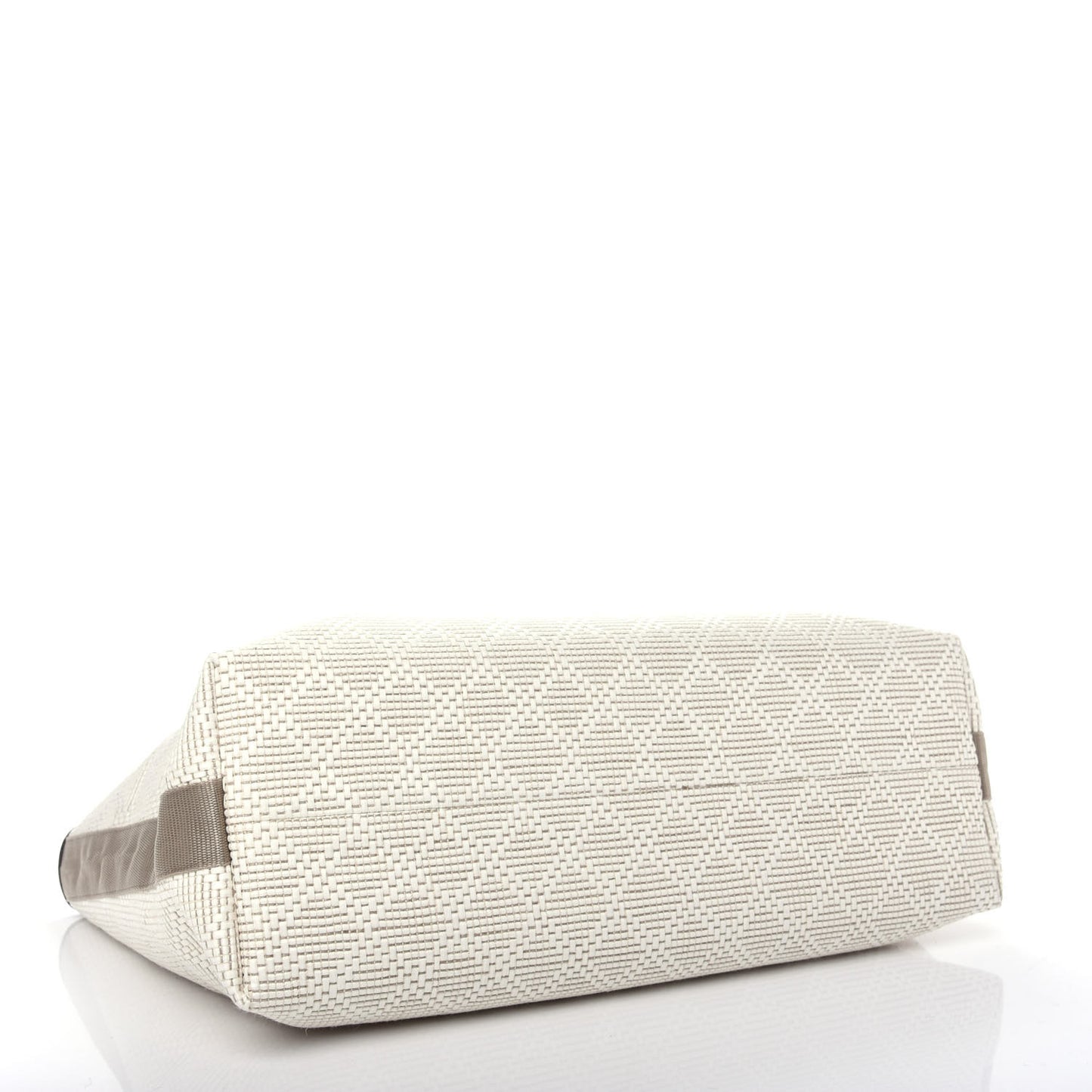 Woven Raffia Diamante Tote White