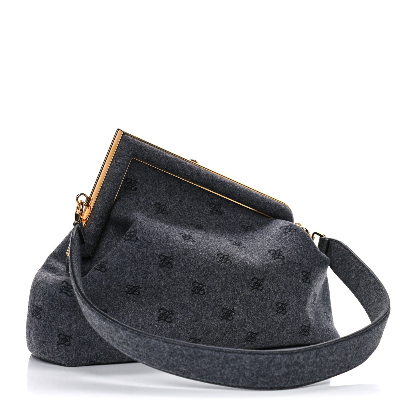 Flannel Karligraphy Embroidered Medium Fendi First Grey