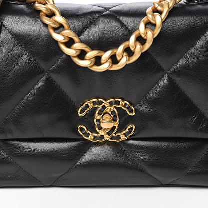 Chanel Goatskin Quilted Medium 19 Flap Black 9 of 10