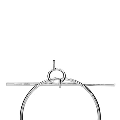 Hermes Sterling Silver MM Loop Earrings 4 of 5