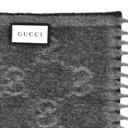 Gucci Wool Angora Monogram Web New Nikky Scarf Lead Dark Green 5 of 5