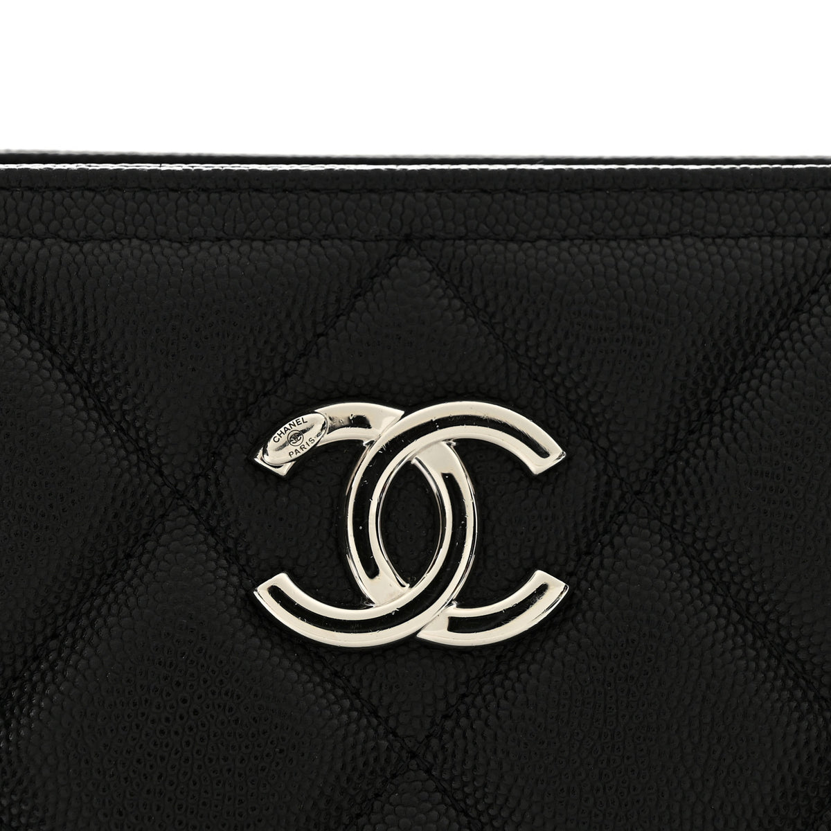Caviar Quilted Large Shopping Tote Black