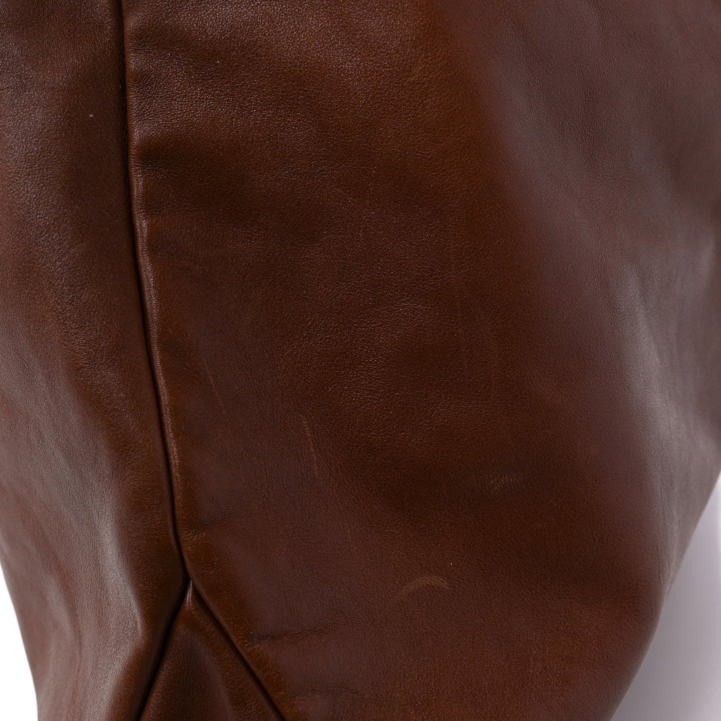 Calfskin Large Horsebit Chain Hobo Brown