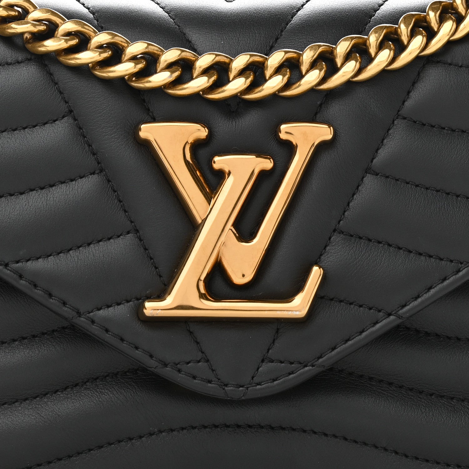 Louis Vuitton Calfskin New Wave Chain MM Black 8 of 12