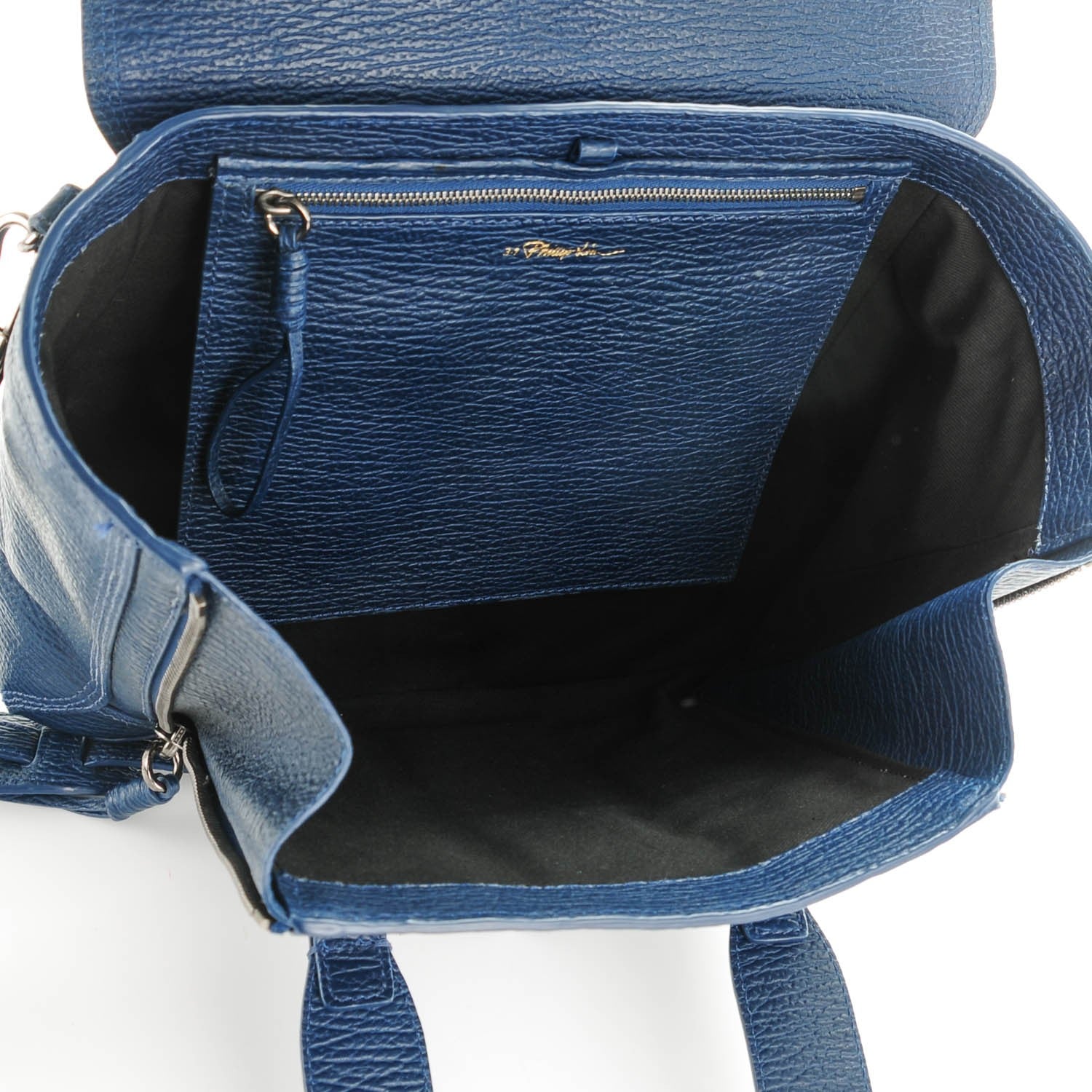 3.1 Phillip Lim 3.1 Textured Calfskin Medium Pashli Satchel Lapis 5 of 7