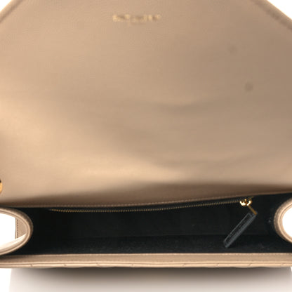 Saint Laurent Grain De Poudre Matelasse Chevron Large Monogram Satchel Dark Beige 4 of 8