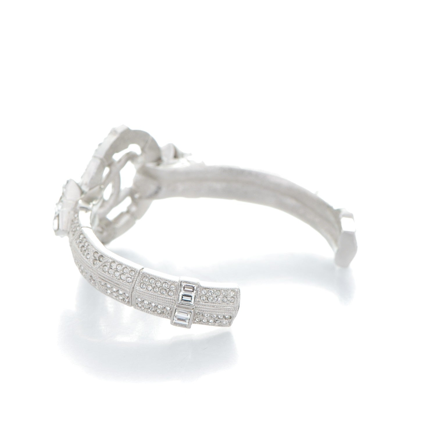 Chanel Baguette Crystal CC Bracelet Silver 3 of 4