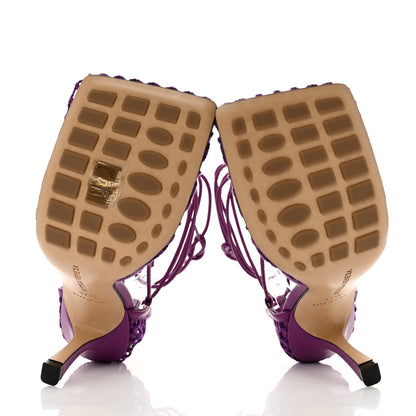 Bottega Veneta Mesh Nappa Stretch Ankle Tie 90mm Sandals 37.5 Venom 5 of 7