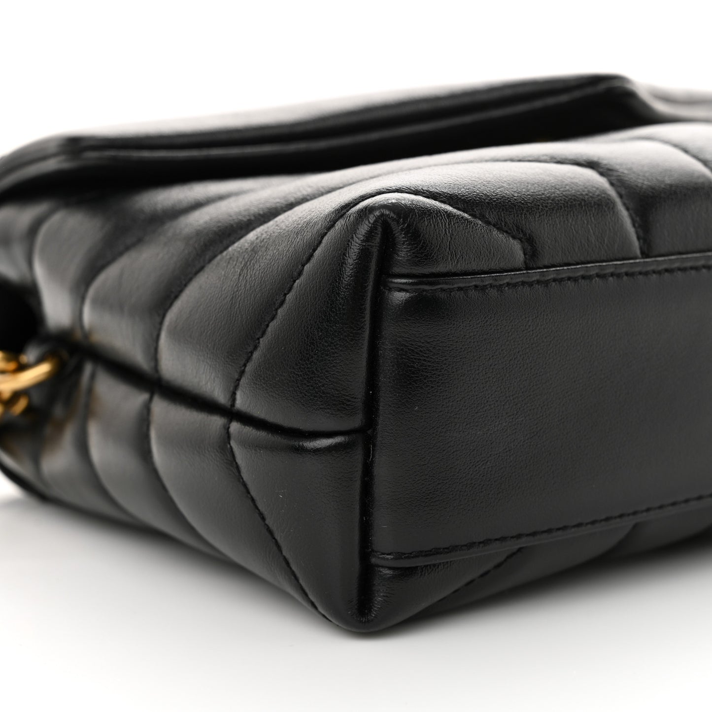 Calfskin Y Quilted Monogram Toy Loulou Crossbody Bag Black