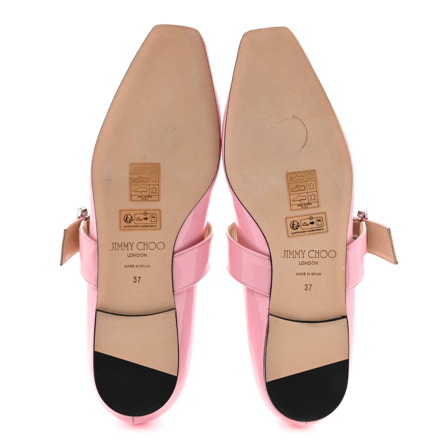 Jimmy Choo Patent Crystal Goodwin Ballerina Flats  37 Pink 6 of 12