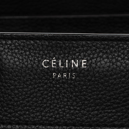 Celine Drummed Calfskin Shoulder Luggage Black 7 of 10