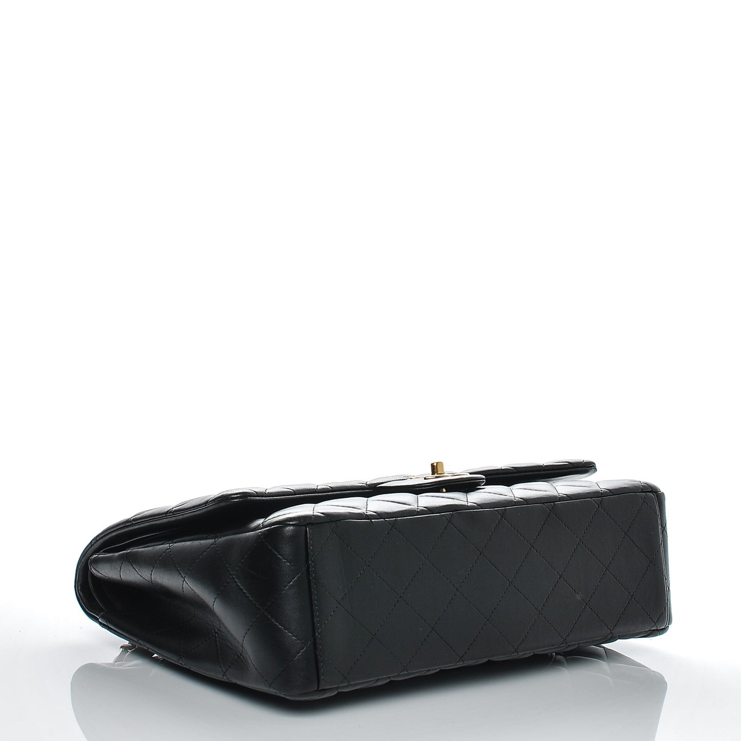 Lambskin Quilted Maxi Double Flap Black