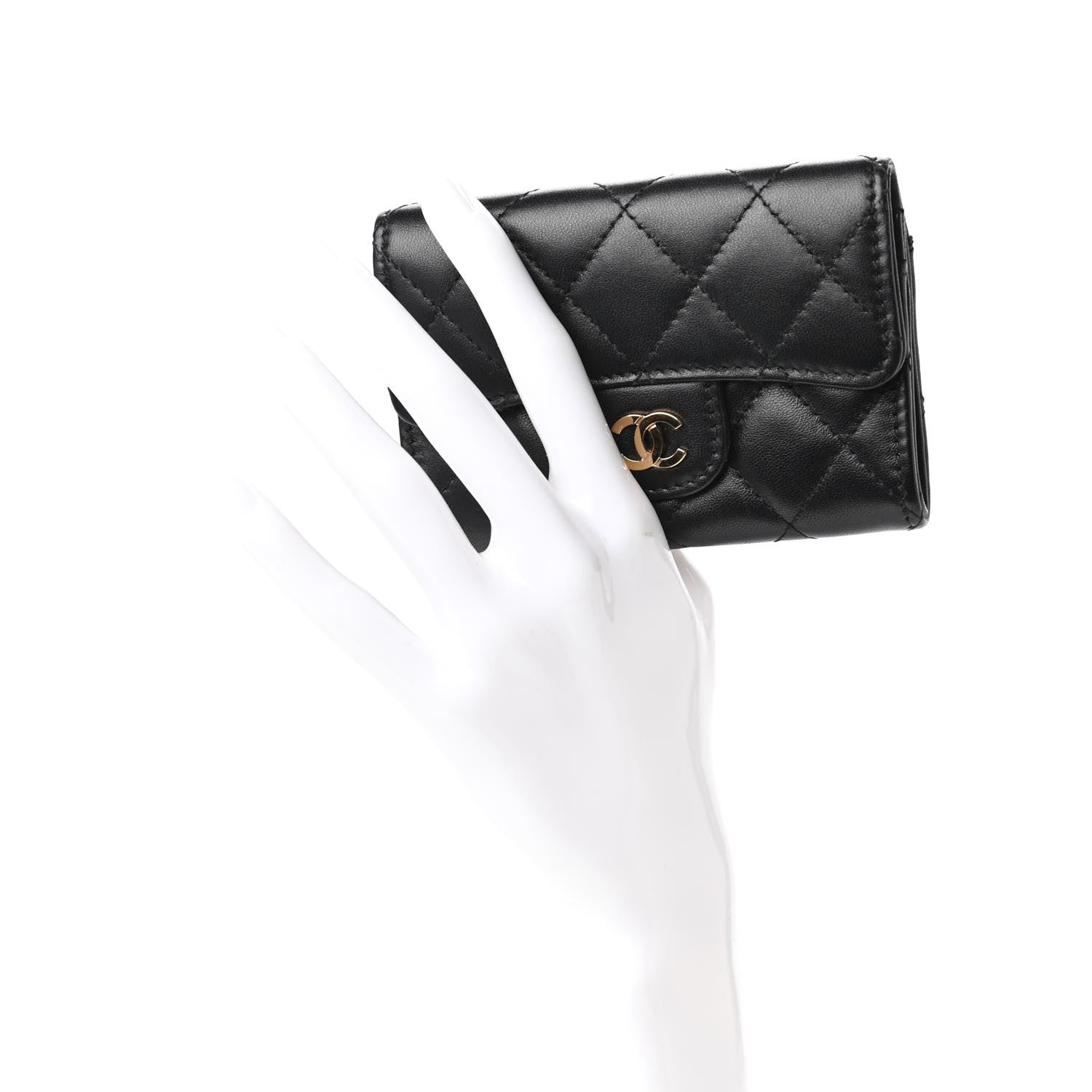 Chanel Lambskin Quilted Flap Card Holder Black 2 of 11