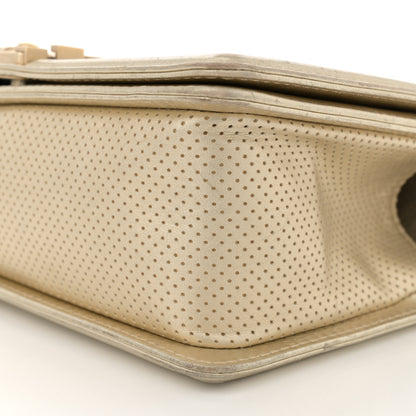 Chanel Metallic Perforated Lambskin Quilted Medium Boy Flap Gold 10 of 13