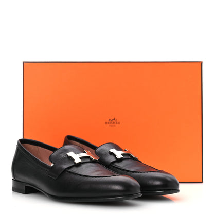 Hermes Goatskin Womens Paris Loafers 37 Black 12 of 12