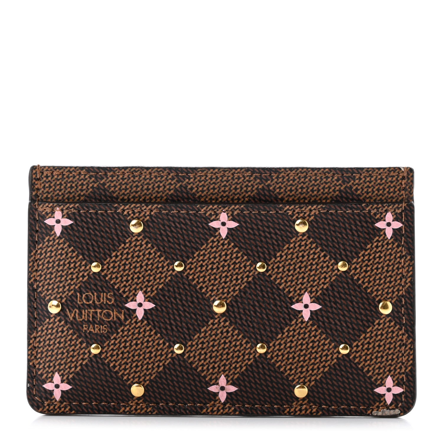 Louis Vuitton Damier Ebene Studded Card Holder 1 of 6