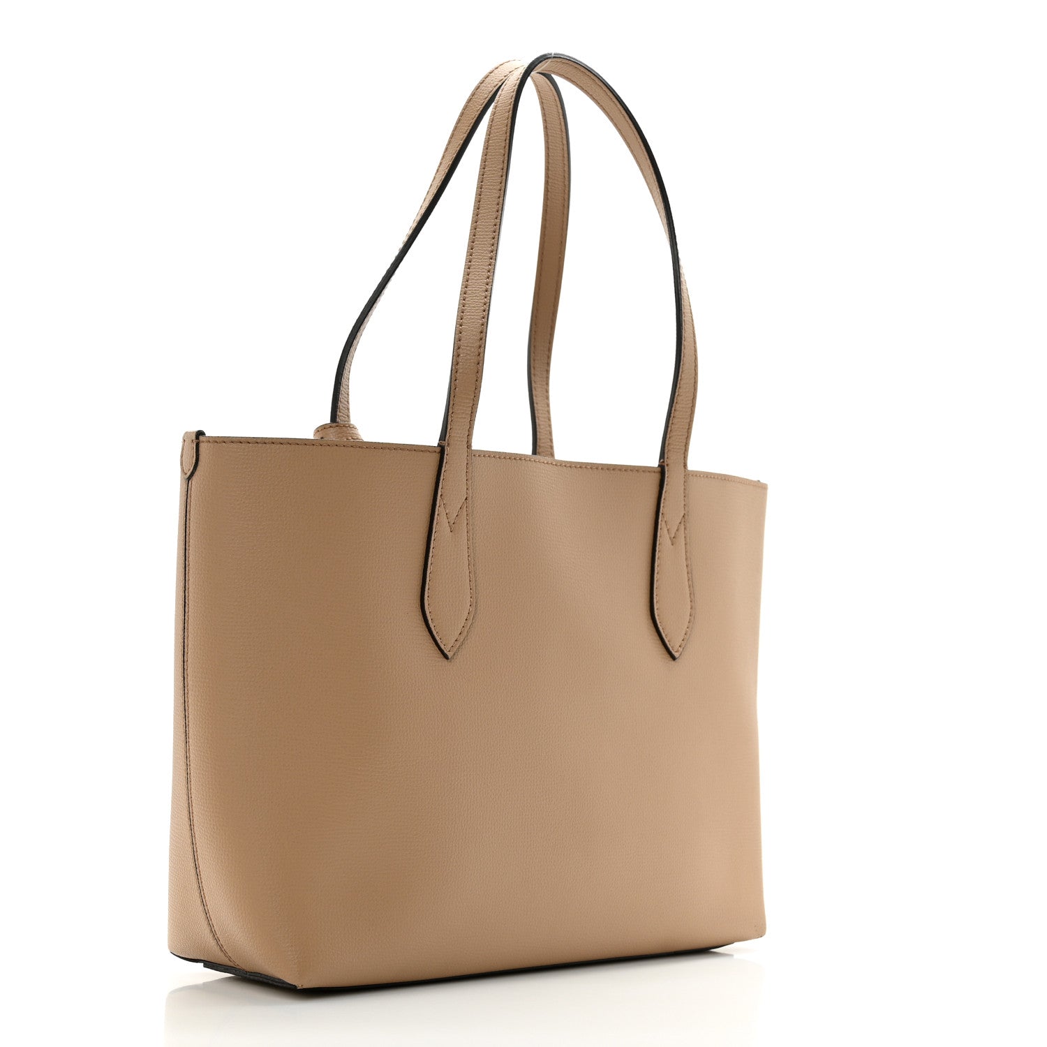 Burberry Grainy Calfskin Haymarket Check Small Reversible Tote Mid Camel 2 of 10
