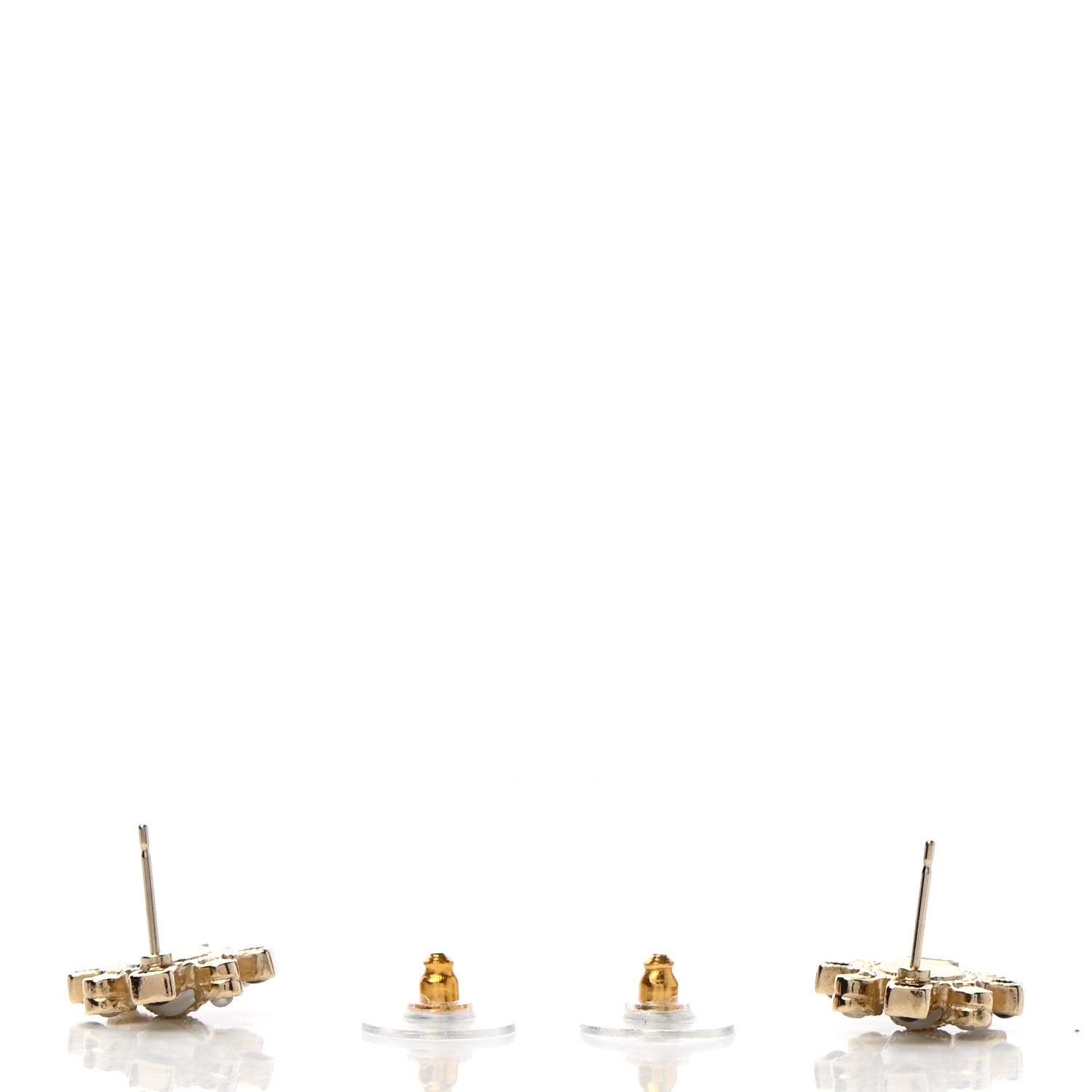 Chanel Enamel Pearl CC Earrings Black Gold 3 of 5