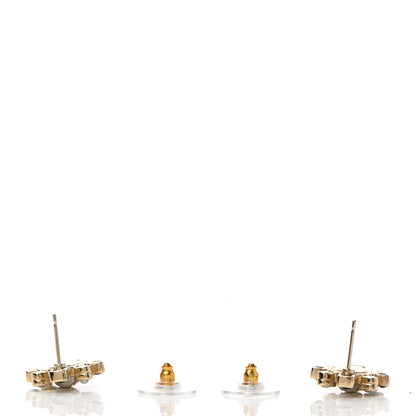 Chanel Enamel Pearl CC Earrings Black Gold 3 of 5