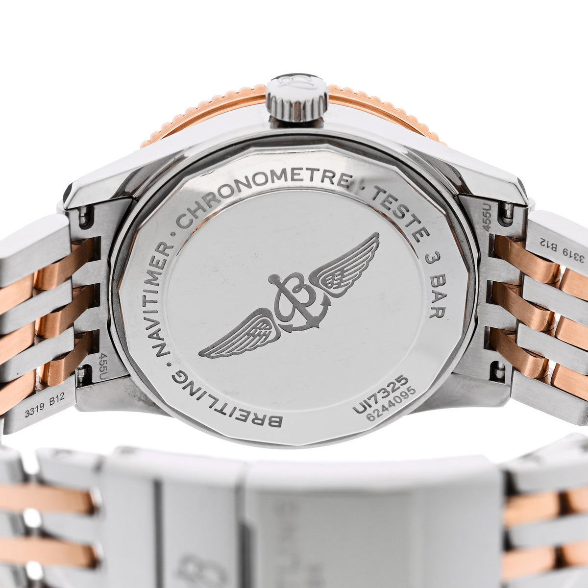 Stainless Steel 18K Rose Gold 38mm Navitimer Automatic Watch U17325