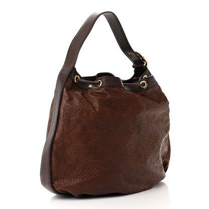 Gucci Guccissima Medium Interlocking Icon Shoulder Bag Dark Brown 3 of 10