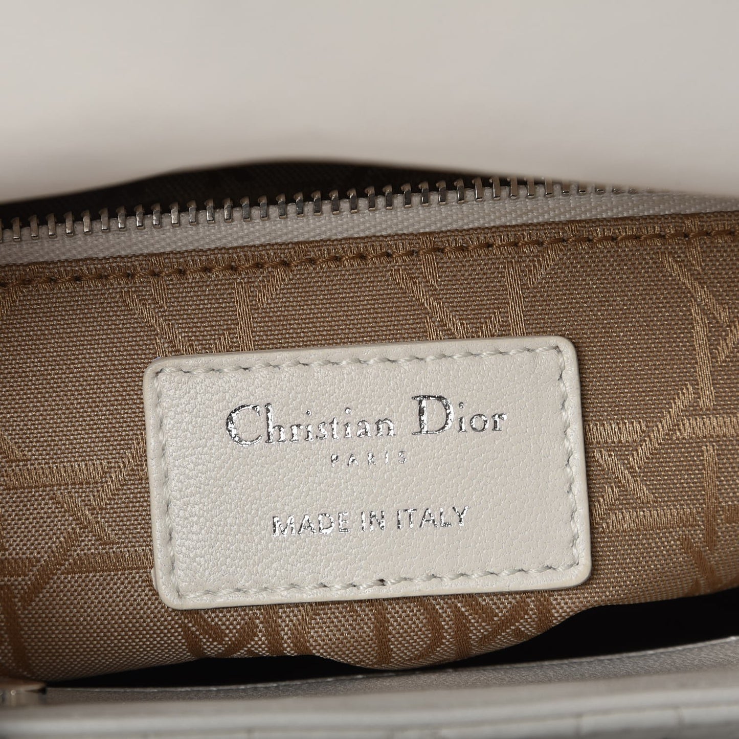 Lambskin Cannage Medium Lady Dior White