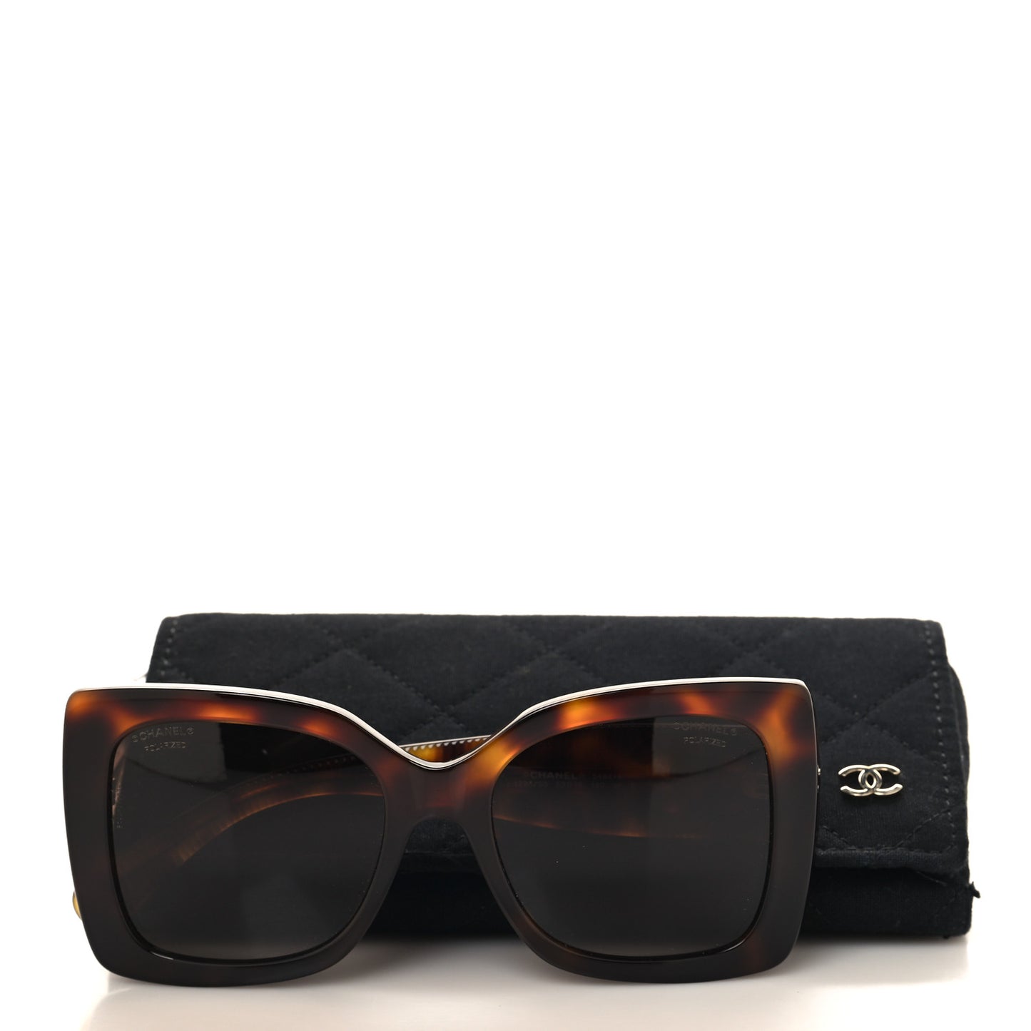 Square Polarized CC Sunglasses 5494-A Tortoise Brown