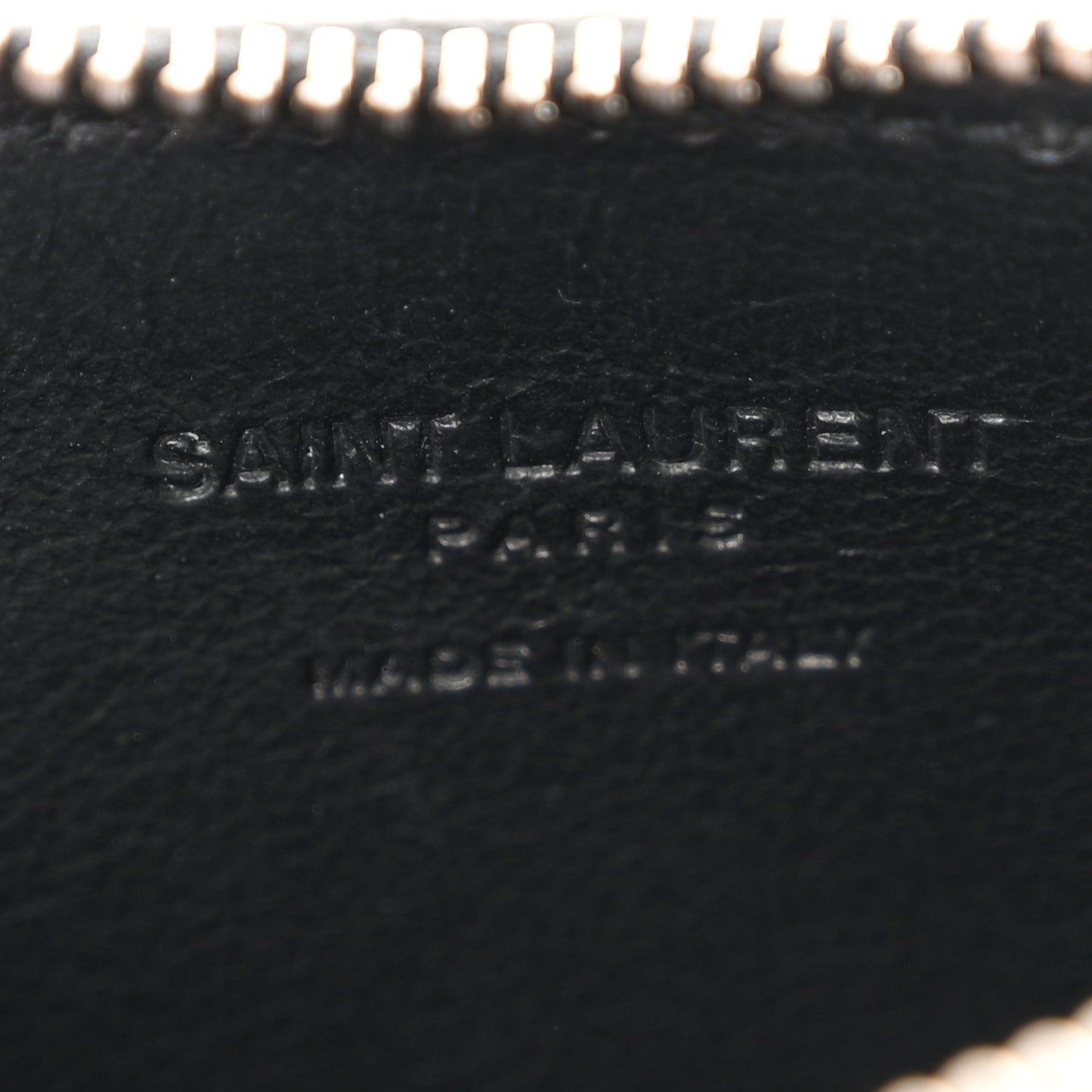 Calfskin 5 Fragments Zip Pouch Card Holder Black