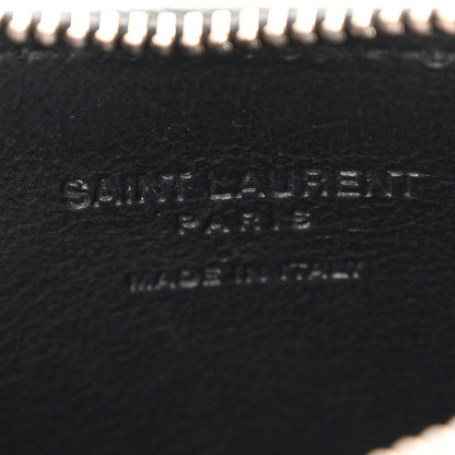 Saint Laurent Calfskin 5 Fragments Zip Pouch Card Holder Black 6 of 8