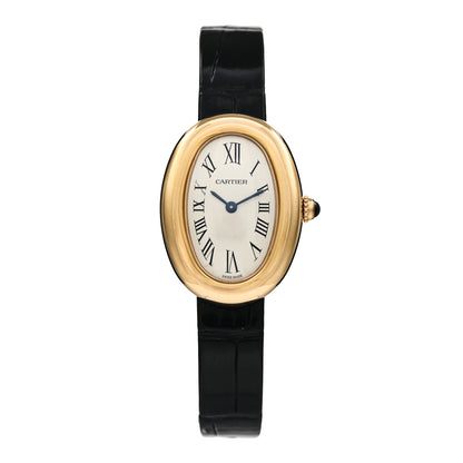 Cartier 18K Yellow Gold Alligator 22mm Baignoire Quartz Watch 1 of 5