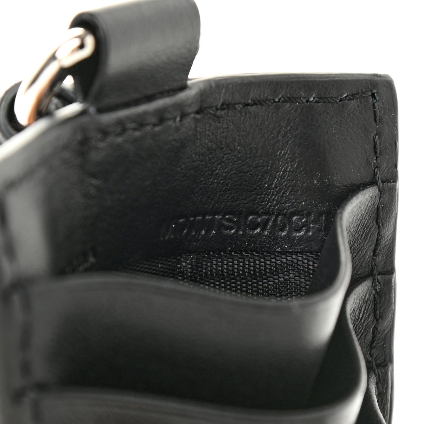 Calfskin Elmer Lanyard Card Case Black