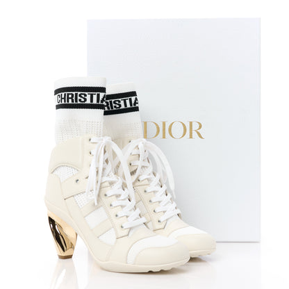 Christian Dior CHRISTIAN DIOR Calfskin Knit D-Zenith Boots 36.5 Off White 9 of 9