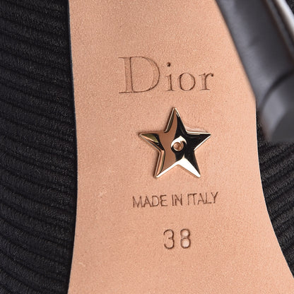 Christian Dior Technical Canvas Ribbon Embroidered J'Adior 100mm Pumps 38 Black 7 of 9