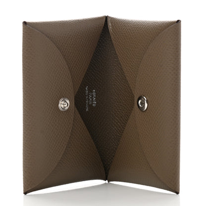 Hermes Epsom Calvi Card Case Etoupe 5 of 8