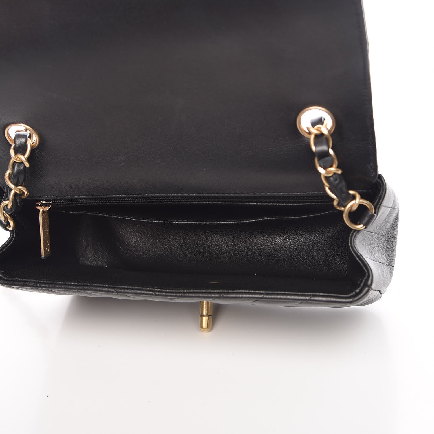 Chanel Lambskin Chevron Quilted Mini Rectangular Flap Black 5 of 11