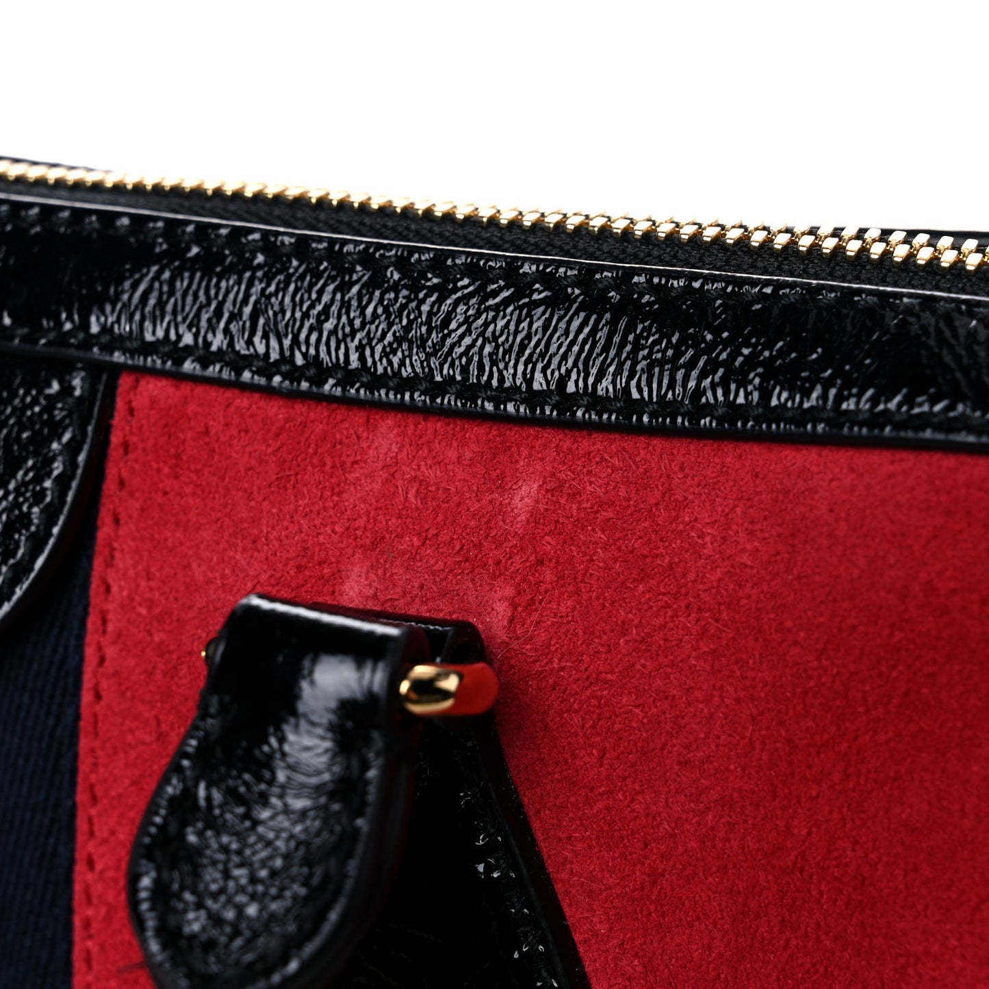 Suede Patent Web Medium Ophidia Boston Hibiscus Red Black