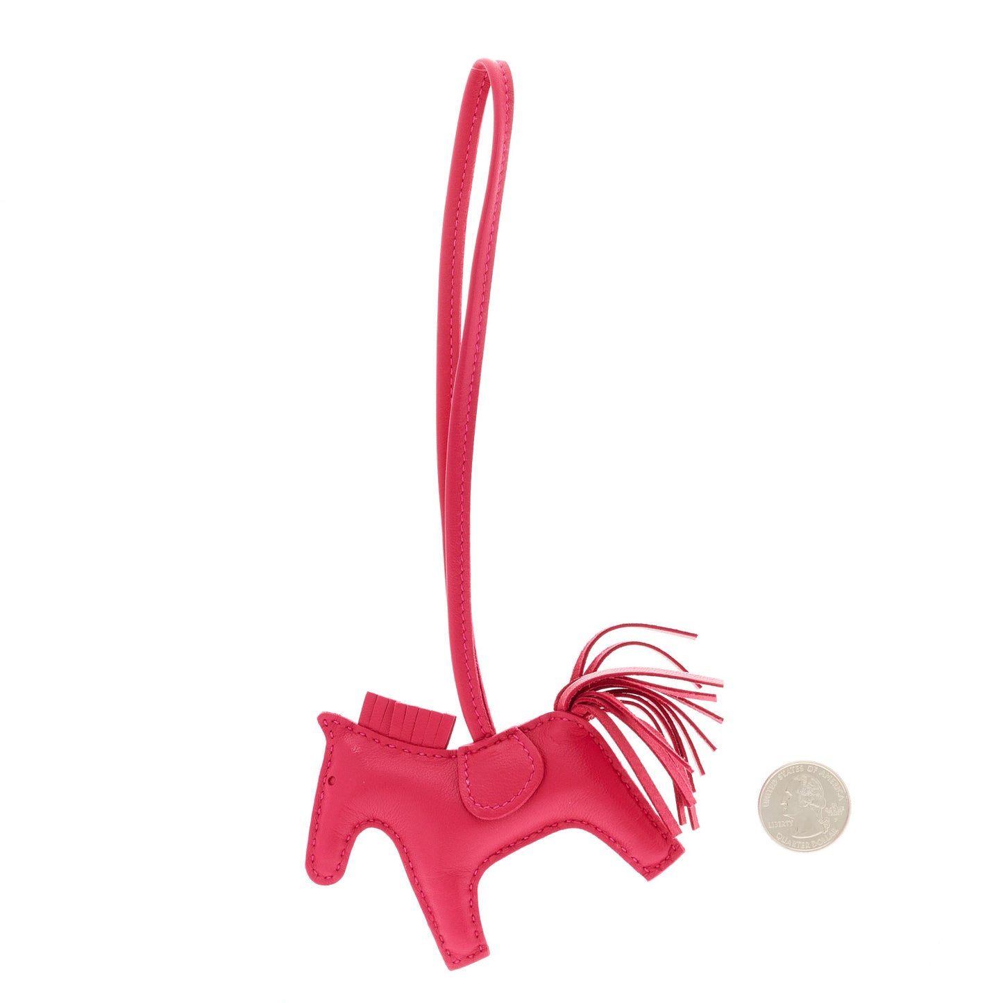 Milo Lambskin Grigri Rodeo Horse Bag Charm PM Rose Mexico