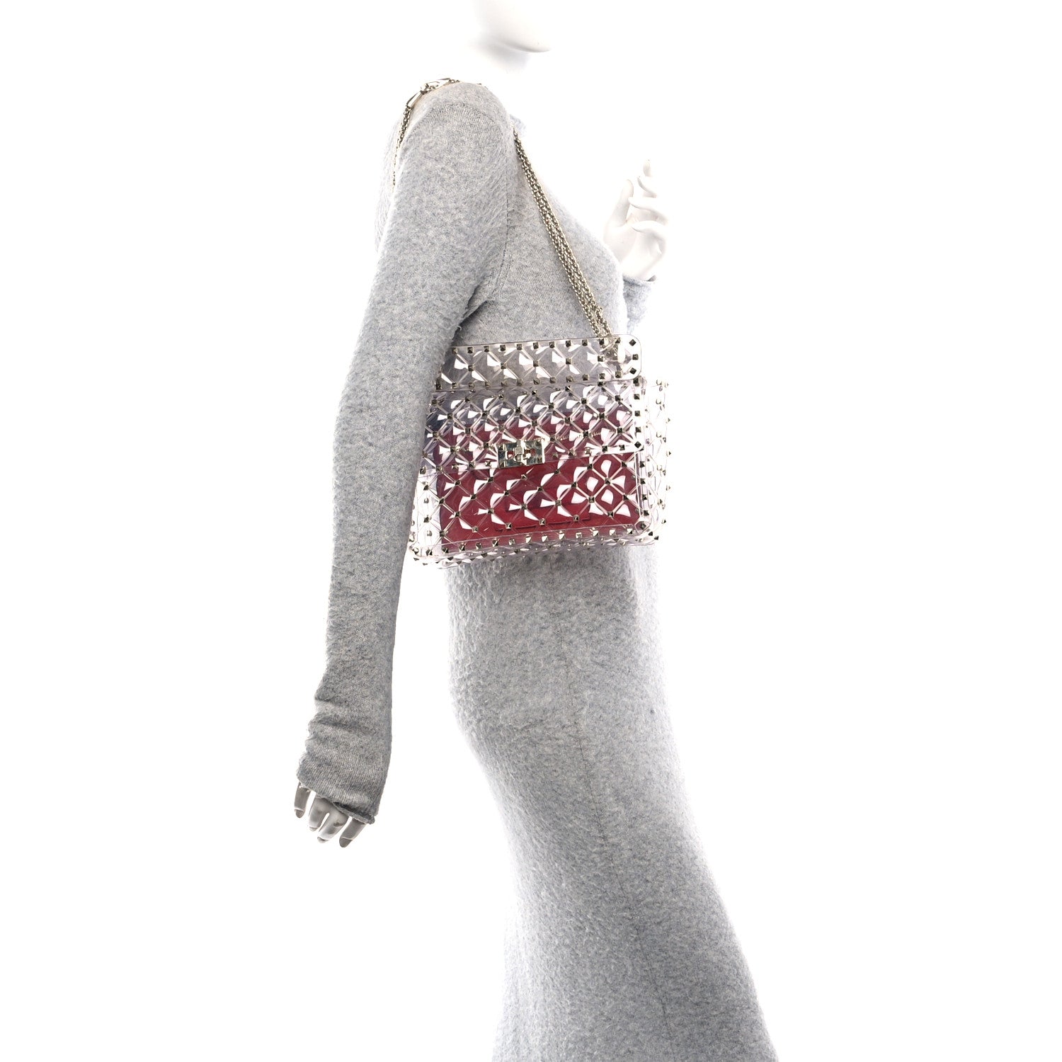 Valentino Garavani PVC Medium Rockstud Spike Shoulder Bag 2 of 9