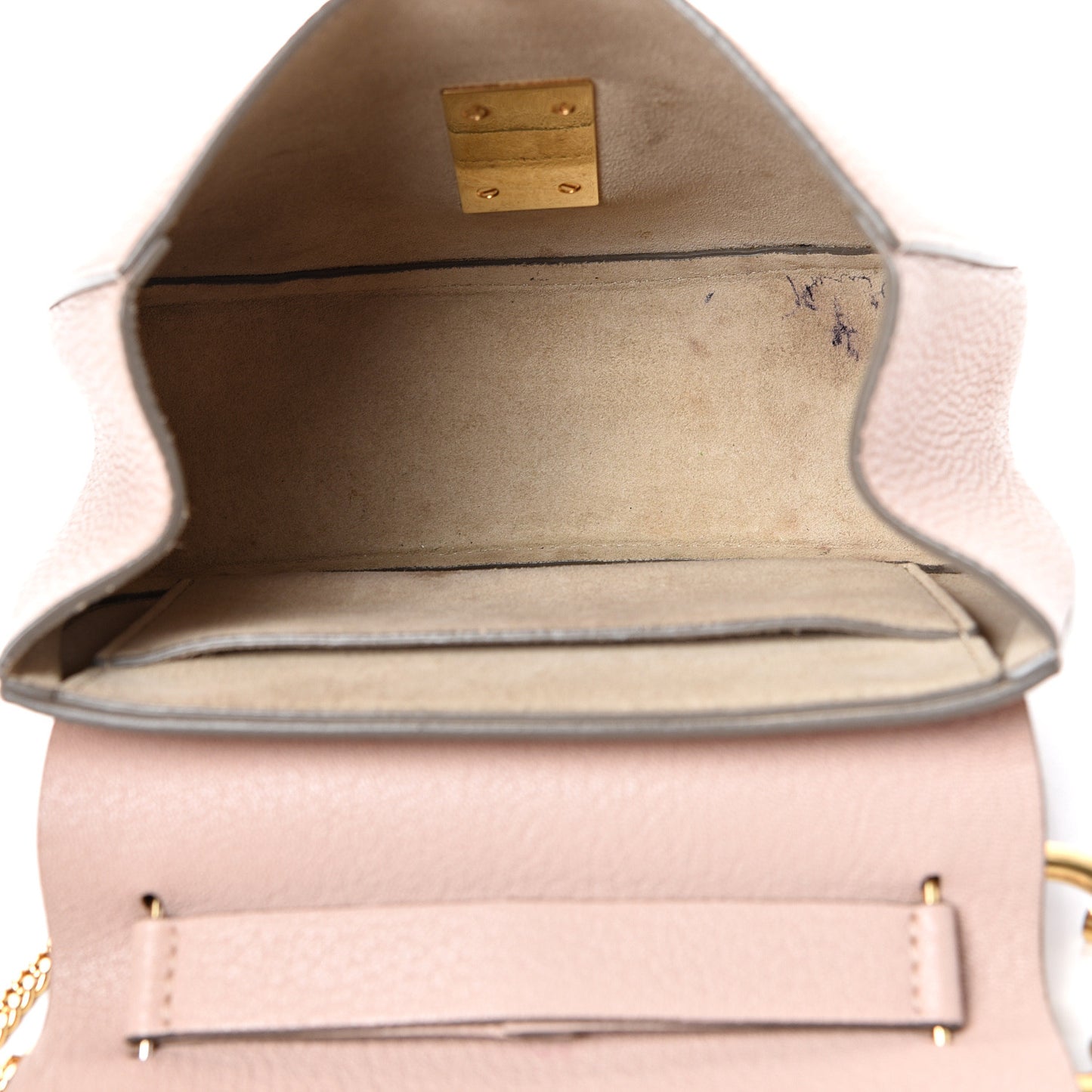 Grained Lambskin Mini Drew Shoulder Bag Cement Pink