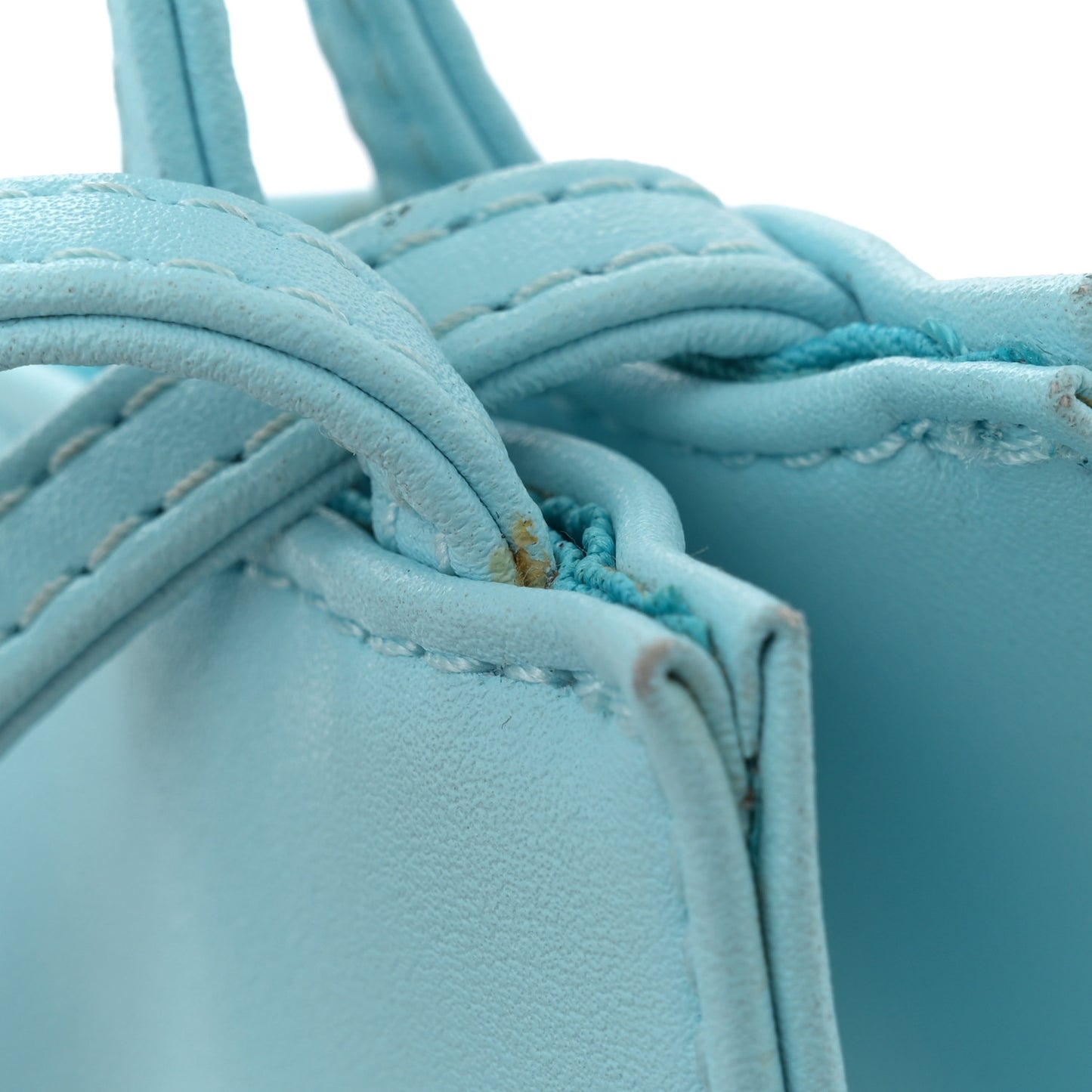 Vegan Leather Small Shopping Bag Pool Blue