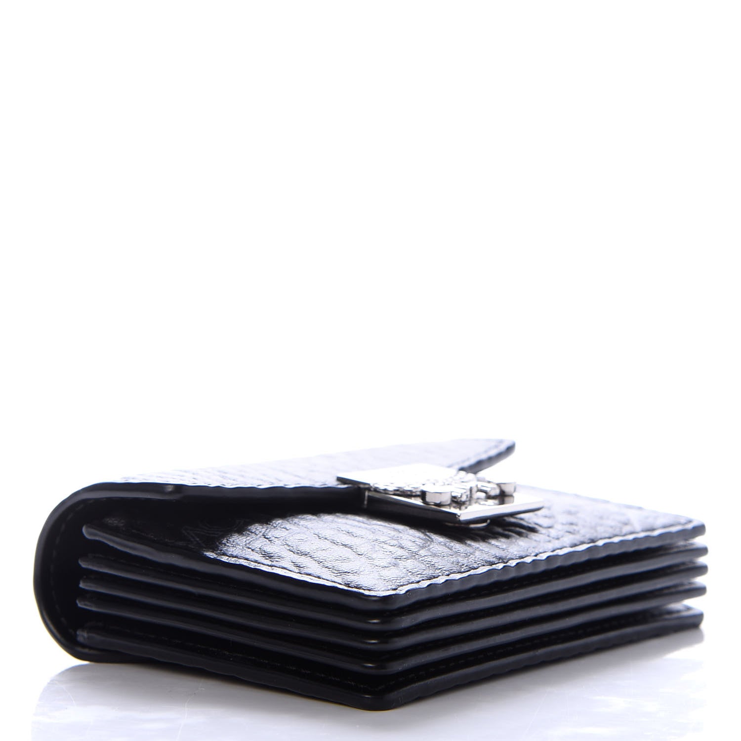 MCM Visetos Mini Accordion Card Wallet Black 4 of 7