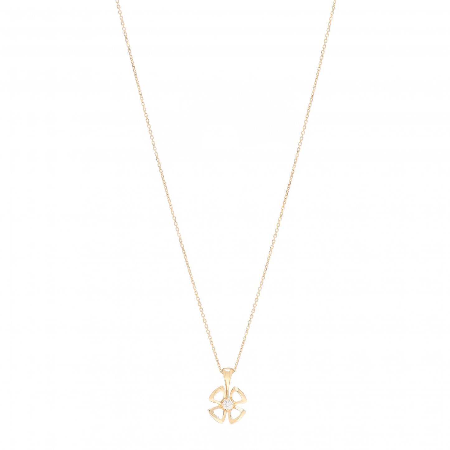 18K Yellow Gold Diamond Fiorever Pendant Necklace