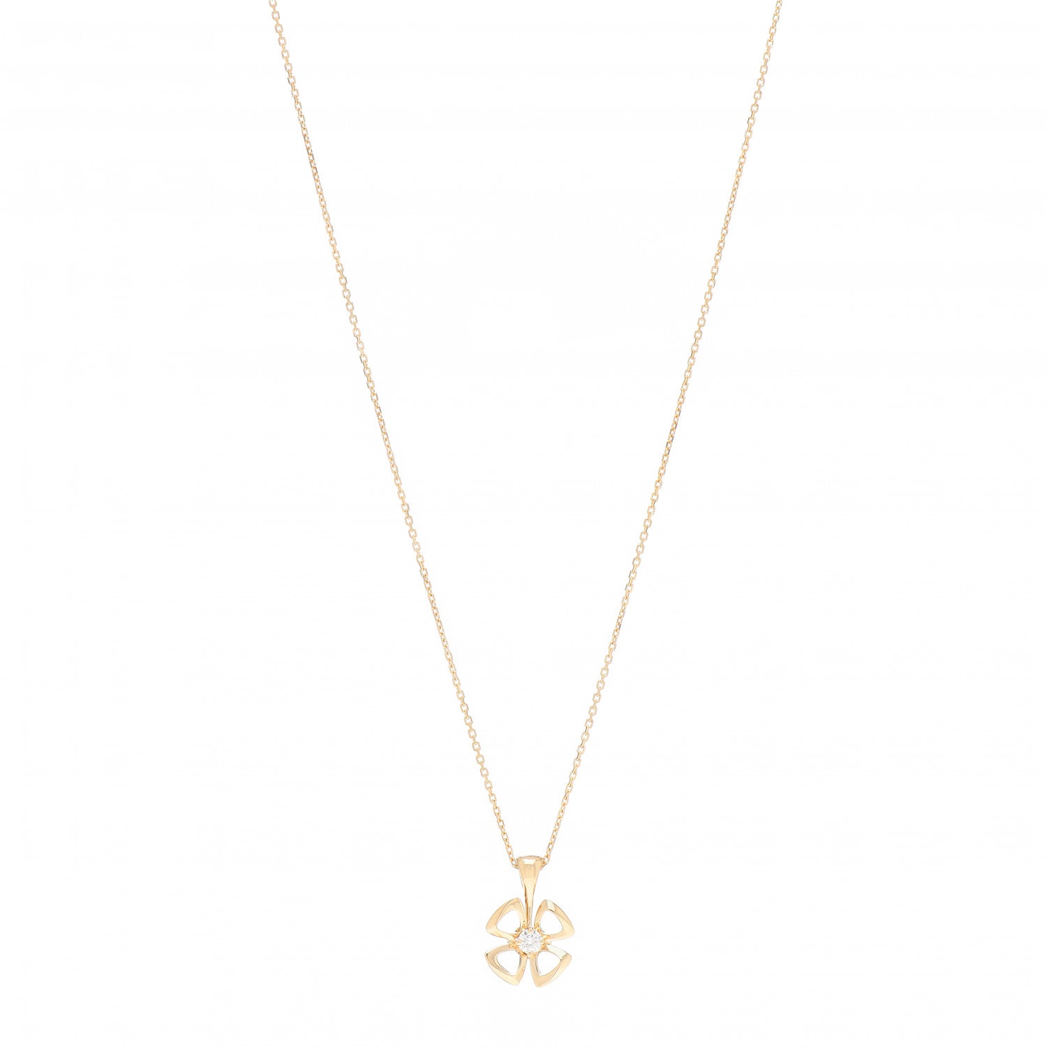 Bulgari 18K Yellow Gold Diamond Fiorever Pendant Necklace 1 of 5