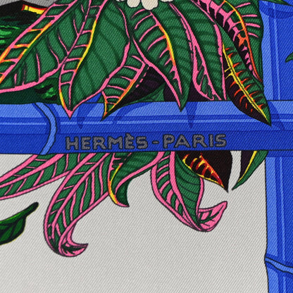 Hermes Silk Jardins D Hiver Scarf 90 Gris Vert Rose 2 of 6